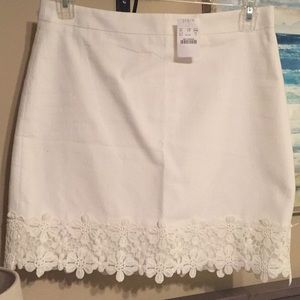 Brand new J crew white lace skirt